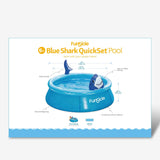 Funsicle Blue Shark QuickSet Above Ground Swimming Pool, 6 ft x 20 in – Inflatable Kids Pool with Water Sprayer