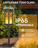 6 Pack Solar Flame Lamp Pathway Lights – Flame Effect LED Landscape Lights