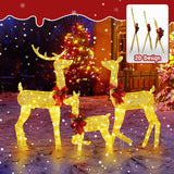 4FT Lighted Christmas Reindeer Family Set – 3-Piece Outdoor Yard Decoration with 200 Warm White LEDs
