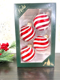 Set of 8 Seamless Glass Christmas Tree Ornaments, 2.63-Inch Solid-Color Xmas Baubles