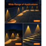 100 Lumens Color-Changing Solar Fence Lights with 8 RGB Modes, 8-Pack
