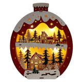 11" H Wooden Christmas Light Up Icons Star and Ornament 3D LED Statues, Set of 2