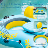 Sunrio 2-Person Heavy-Duty River Tube Float, Inflatable Water Lounger with Cooler