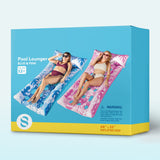 Joyfy Inflatable Pool Float Lounger with Headrest, Foot Rest & Cup Holders, Floating Pool Raft