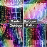 300 LED Window Curtain Lights, 9.8 × 9.8 ft USB-Powered Fairy Lights with Remote Control
