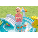 Intex Gator Inflatable Play Center Kiddie Pool with Water Slide, Sprayer & Fishing Game