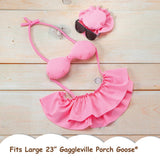 Gaggleville Pink Bikini Goose Outfit for 23" Garden Goose Statue, Summer Goose Clothes with Sun Hat & Sunglasses