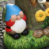 12.3" Mainstays Three Gnomes on Log Statue, Weather-Resistant Resin Garden Décor
