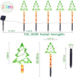 10-Pack Solar Christmas Tree Pathway Lights, Garden Stake Lights with Red and Green LEDs