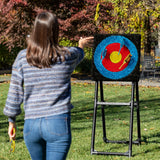 EastPoint Sports 5' Ultimate Axe Throwing Target Game with Steel Frame, 8 Safety Axes