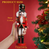 12" Wooden Nutcracker Soldier – Sword, Movable Jaw & Gift Box