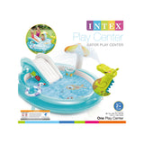 Intex Gator Inflatable Play Center Kiddie Pool with Water Slide, Sprayer & Fishing Game
