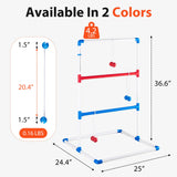 Portable Ladder Ball Game Set with 2 Targets, 6 Bolas, Score Trackers and Carry Bag