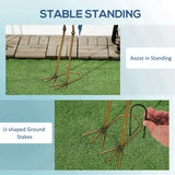 Set of 2 Metal Crane Garden Statues, 28.5" & 29.25" Outdoor Standing Bird Sculptures