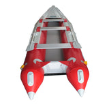 BRIS 14.1 ft Inflatable Kayak Canoe Tender Boat with Air Deck Floor, Seats, Oars & Pump