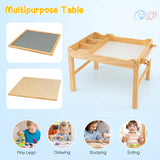 Costway Kids’ Multi-Activity Play Table – Reversible Block Surface, Study Desk, Storage & Paper Roll