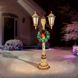 6-Ft H LED Triple Lamp Post with 35 Twinkling Lights, Christmas Lamp Post