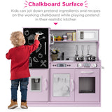 31.5" Best Choice Products Wooden Play Kitchen – 11 Accessories, Ice Dispenser & Chalkboard