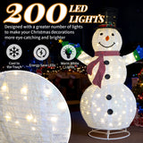 5.7' Lighted Pop-Up Snowman Christmas Decoration with 200 Warm-White LEDs