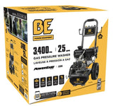 BE Power 3,400 PSI 2.5 GPM, 223Cc, Cold Water Gas Pressure Washer