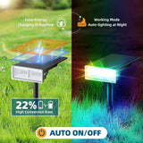 6 Pack Solar RGB Spot Lights – 24 LED Color-Changing Landscape Lights