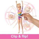 Barbie Gymnastics Playset, Blonde Doll with Balance Beam & Flipping Feature