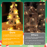 Christmas Deer & Snowflake Fairy String Lights, 24.6 ft 50 LED Battery-Operated Warm White Decorative Lights