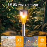 12 Pack Stainless Steel Solar Pathway Lights – LED Solar Garden Stake Lights