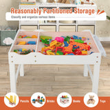 Costway Kids’ Multi-Activity Play Table – Reversible Block Surface, Study Desk, Storage & Paper Roll