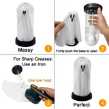 Halloween Light-Up Ghost Cloche Decoration 8.3", Handmade LED Tabletop Decor
