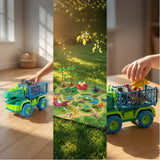 Lucky Doug Dinosaur Transport Truck Toy Set with 26 Figures & Play Mat