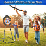 2-Pack LED Light-Up Kids’ Bow and Arrow Set with Standing Target, Foam-Dart Blasters, Suction-Cup Arrows and Quivers