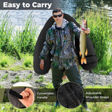 Goplus Inflatable Fishing Float Tube with Rod Holder, Paddle & Flippers, 350 lb Capacity, Portable Fishing Boat
