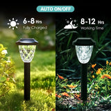 8 Pack Solar Stainless Steel Pathway Lights – Fireworks Shaped Cold White Garden Lights