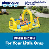 Bluescape Submarine Kids Inflatable Water Play Center & Kiddie Pool, 10'3" x 6'8" Backyard Water Park