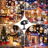Owl Double-Tube Blizzard Projection Light, IP65 Waterproof LED Snowfall Projector with Remote Control