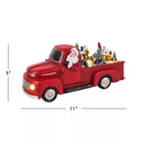 Mr. Christmas 10.5" Animated Santa Red Truck with LED Headlights, 8 Christmas Carols & Timer