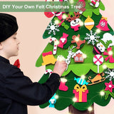 38.6" PayUSD Lighted Felt Christmas Tree – 33 Detachable Ornaments