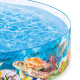 Intex Deep Sea Blue SnapSet Kiddie Pool, 8 ft x 18 in Round Above Ground Pool with Ocean Graphics