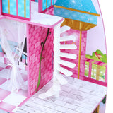 Olivia’s Little World Princess Castle Wooden Dollhouse for 12" Dolls with Furniture