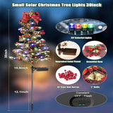 20 LED Outdoor Solar Christmas Tree Stake Light with Snow Flocked Tree