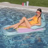 Funsicle Relaxing Lounge 5.25 ft Inflatable Pool Float with Pillow, Armrests & Cup Holder