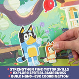 35+ Reusable Bluey Puffy Stickers Playset – Double-Sided Tri-Fold Scene