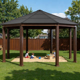 Sunjoy Daybreak Octagon Gazebo - Aluminum Roof 15' L x 15' W x 10.4' H