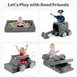 13-Piece INFANS Modular Kids’ Play Couch – Convertible Foam Fort-Building Sectional Sofa