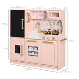 31.5" Best Choice Products Wooden Play Kitchen – 11 Accessories, Ice Dispenser & Chalkboard