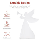 2-Pack 36" Best Choice Products Christmas Angel Yard Decorations – PVC Silhouettes with 4 Stakes