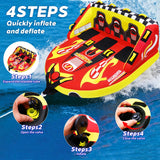 3-Person Towable Tube for Boating, 510 lb Capacity Sofa-Style Water Tube