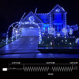 32.5FT Blue and White Christmas Mini String Lights, 100 LED Plug-In Lights with 16 Modes