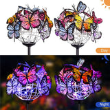 2 Pack Solar Butterfly Lights – 18 Butterfly Waterproof Solar Garden Stake Lights
